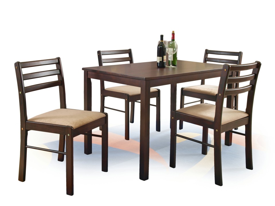 Stół NEW STARTER zestaw + 4 krzesła espresso - Halmar
