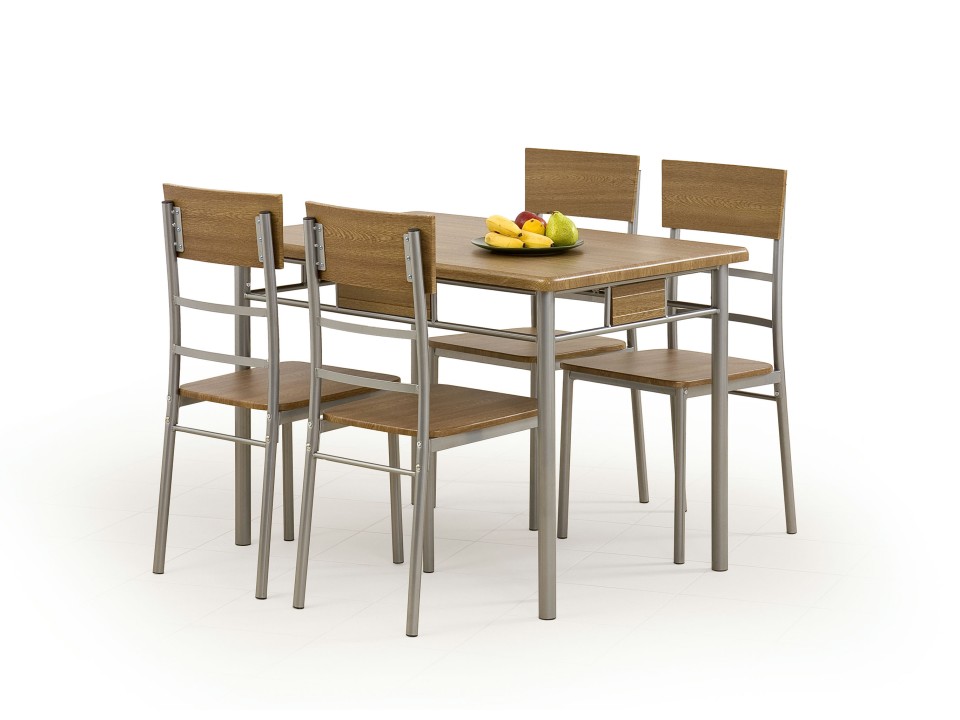 Stół NATANIEL - NATAN zestaw + 4 krzesła - Halmar