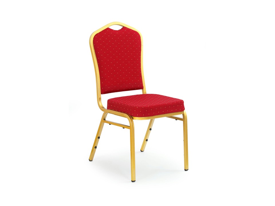 Krzesło K66 bordowy, stelaż złoty - Halmar