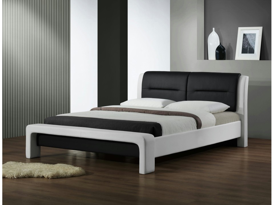 Łóżko CASSANDRA 160 cm biało-czarny - Halmar
