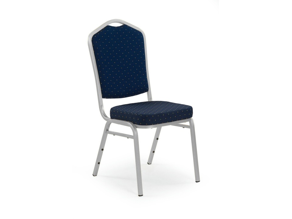 Krzesło K66S niebieski, stelaż srebrny - Halmar