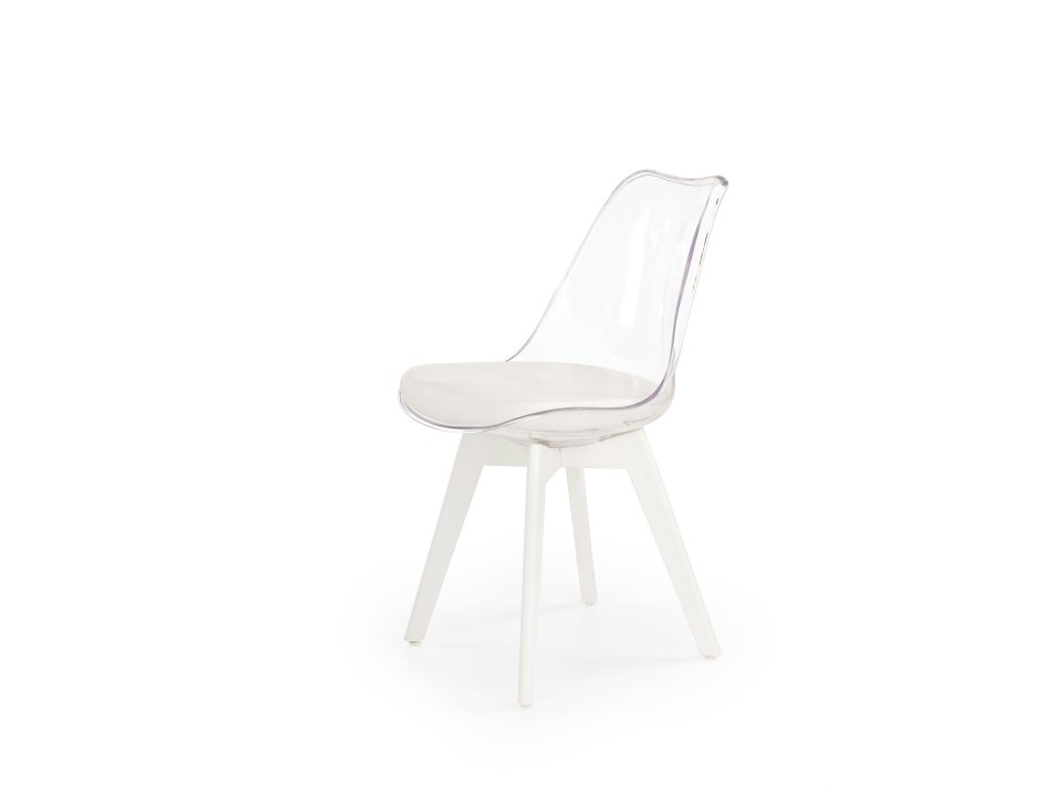 Krzesło K245 bezbarwny / biały - Halmar