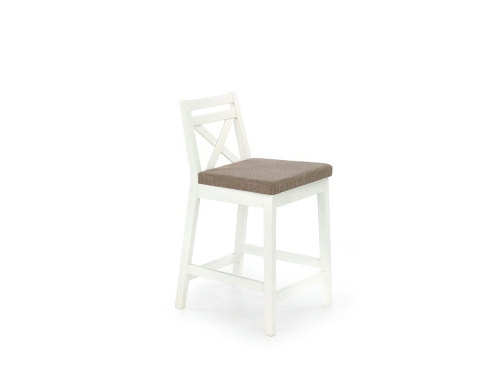 Krzesło BORYS LOW barowe niskie biały / tap. Inari 23 - Halmar