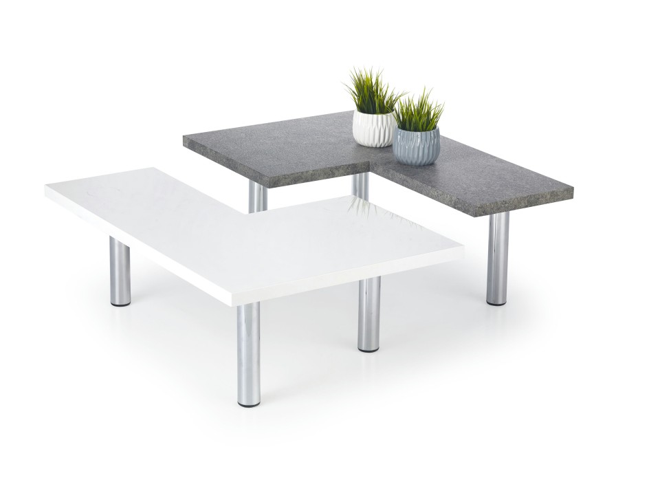 ITAKA set dwóch ław biały / beton - Halmar