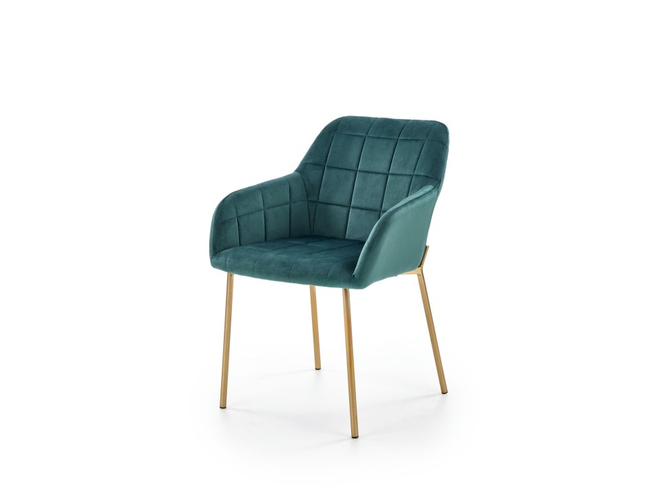 Krzesło K306 złoty / ciemny zielony - Halmar