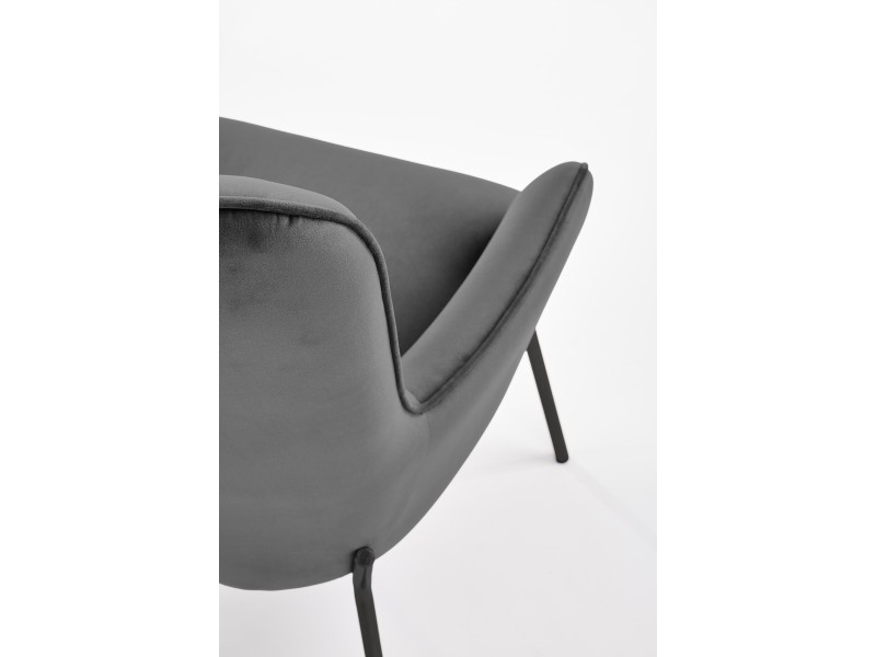 Fotel CASTEL wypoczynkowy czarny / jasny popiel - Halmar