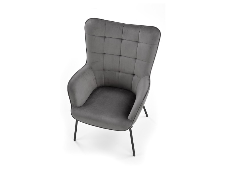 Fotel CASTEL wypoczynkowy czarny / jasny popiel - Halmar