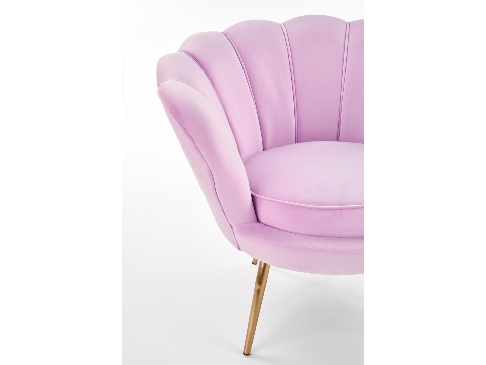 Fotel AMORINO wypoczynkowy fioletowy, nogi - złote - Halmar