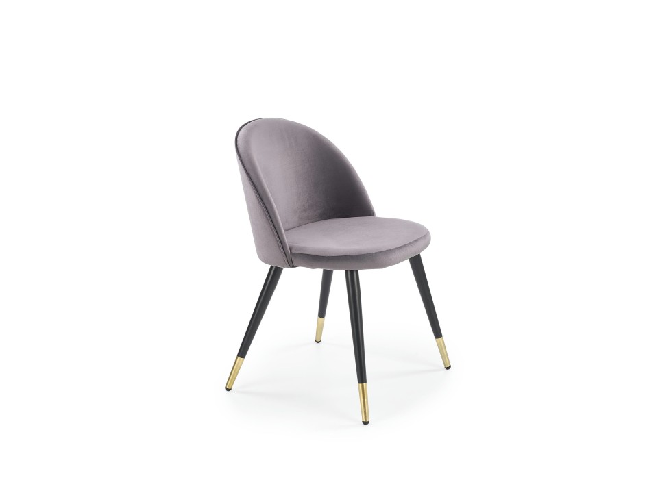 Krzesło K315 nogi - czarny / złoty, tapicerka - c. popiel - Halmar
