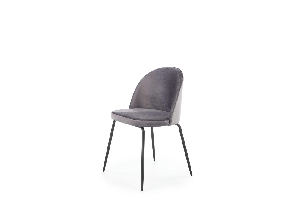 Krzesło K314 nogi - czarne, tapicerka - c. popielaty - Halmar