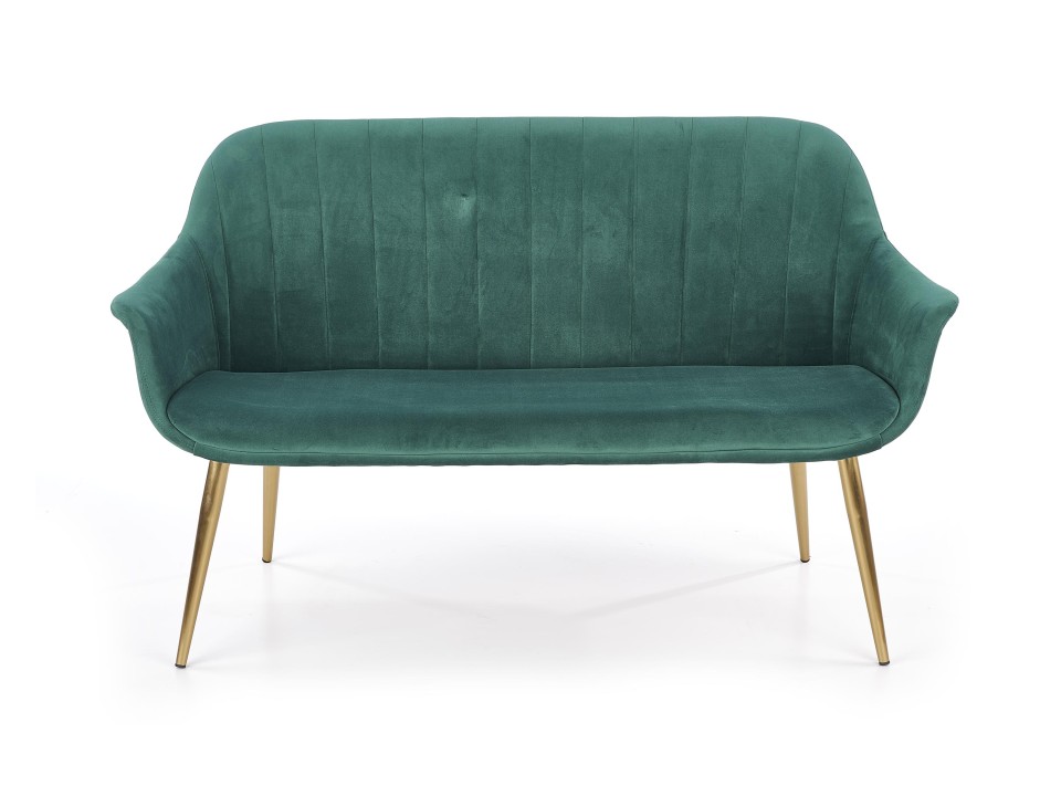 Sofa ELEGANCE 2 XL tapicerka - ciemny zielony, nogi - złote - Halmar