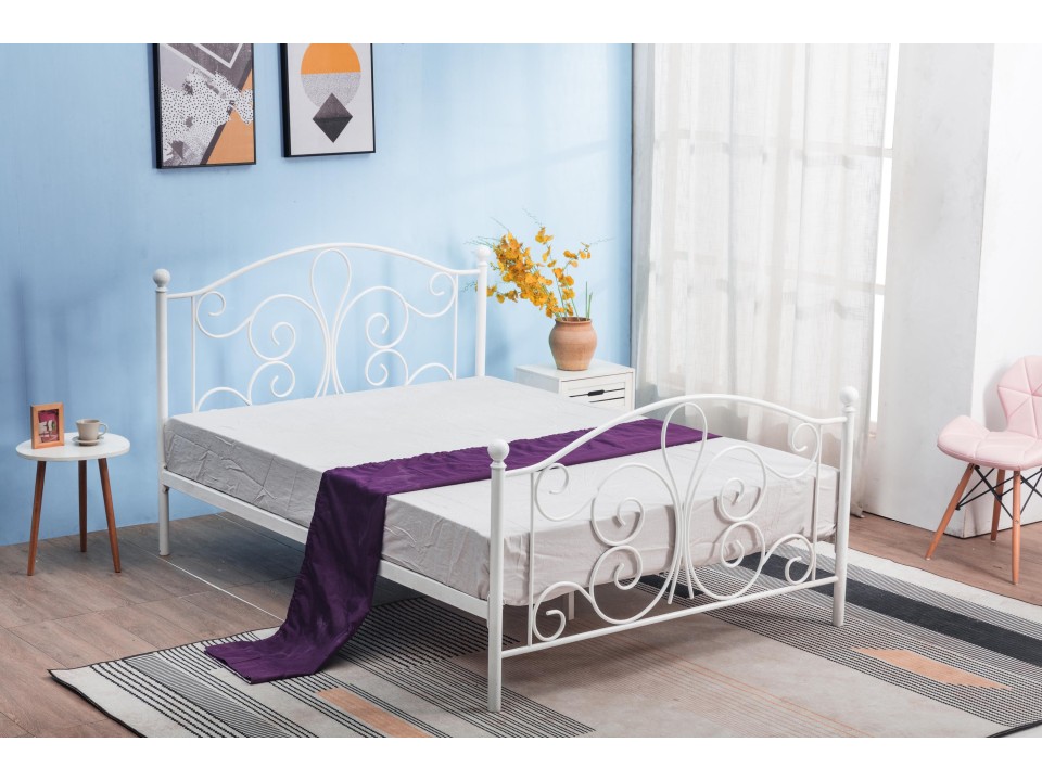 Łóżko PANAMA 120 cm metalowe biały - Halmar