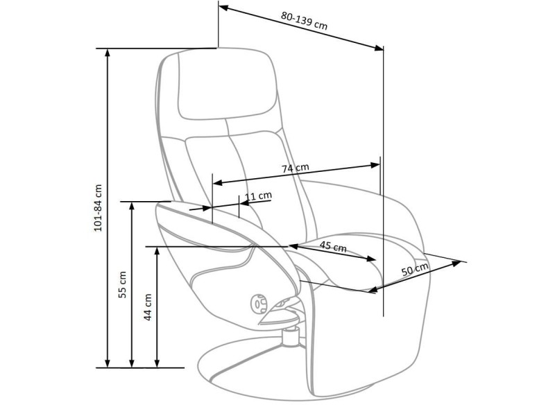 OPTIMA 2 recliner popielaty tkanina - Halmar