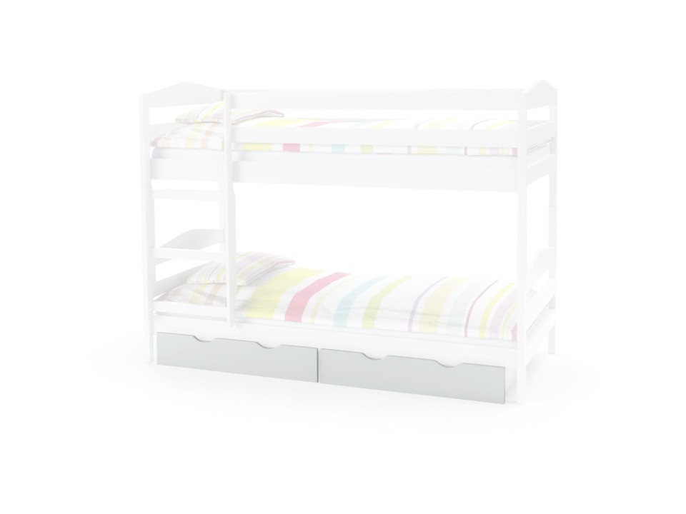 SAM - szuflady do łóżka piętrowego SAM - biały - wymiary 885x205 mm - Halmar