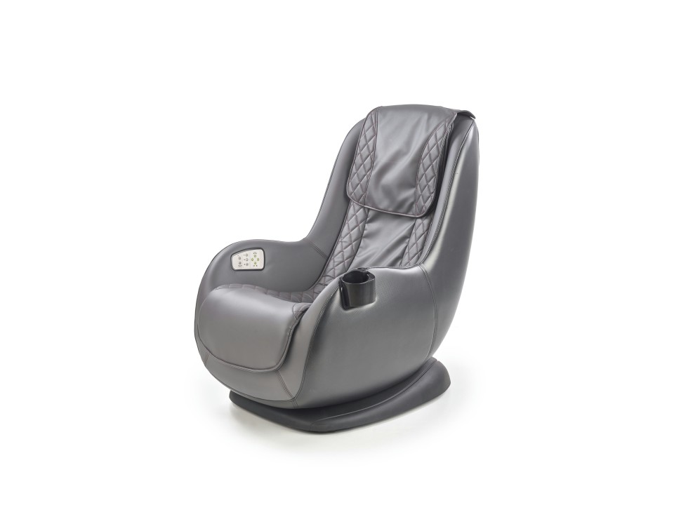 Fotel DOPIO wypoczynkowy z funkcją masażu popielaty - Halmar