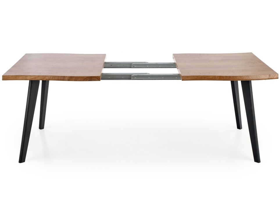 Stół DICKSON rozkładany 150-210/90 cm, blat - naturalny, nogi - czarny - Halmar