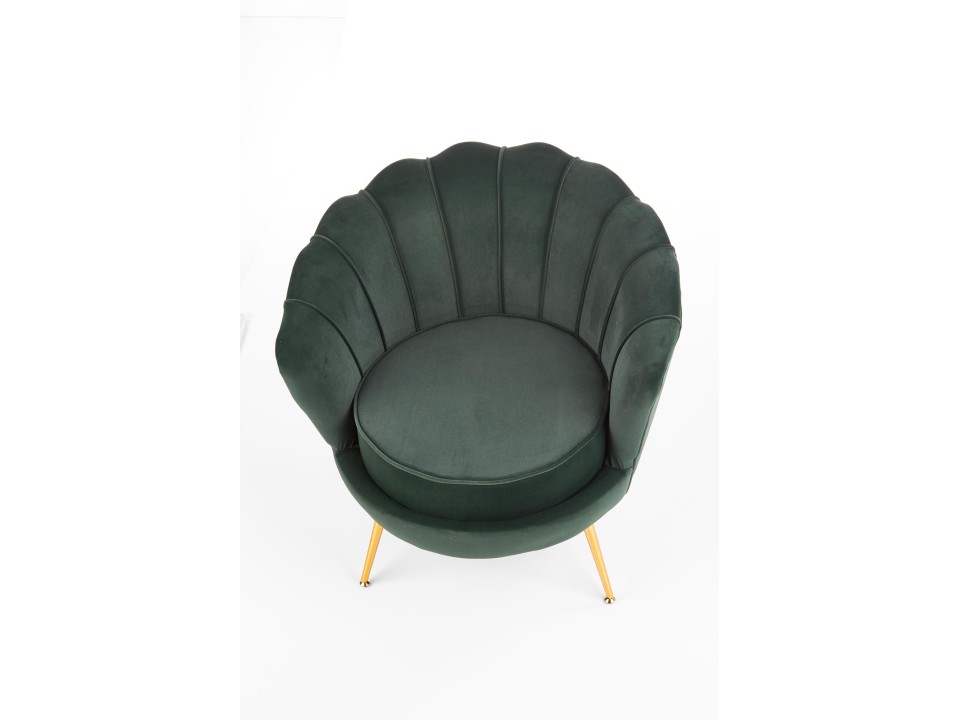 Fotel AMORINITO wypoczynkowy ciemny zielony / złoty - Halmar