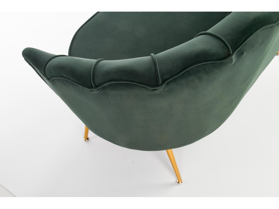 Fotel AMORINITO XL wypoczynkowy ciemny zielony / złoty - Halmar
