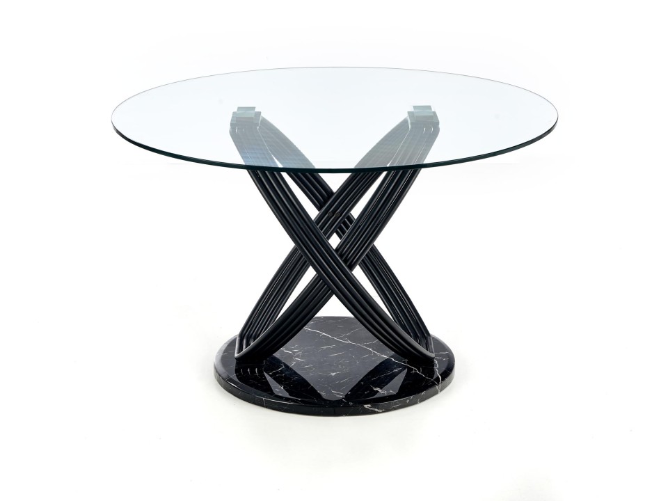 Stół OPTICO , blat - transparentny, nogi - czarny - Halmar