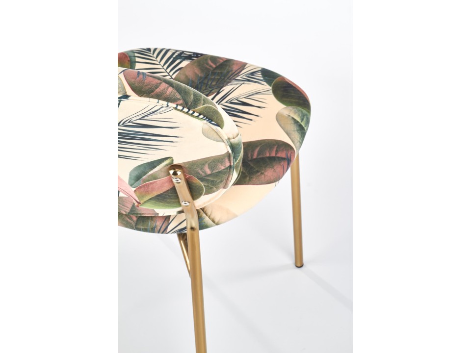 Krzesło K398 , tapicerka - wielobarwny, stelaż - złoty - Halmar