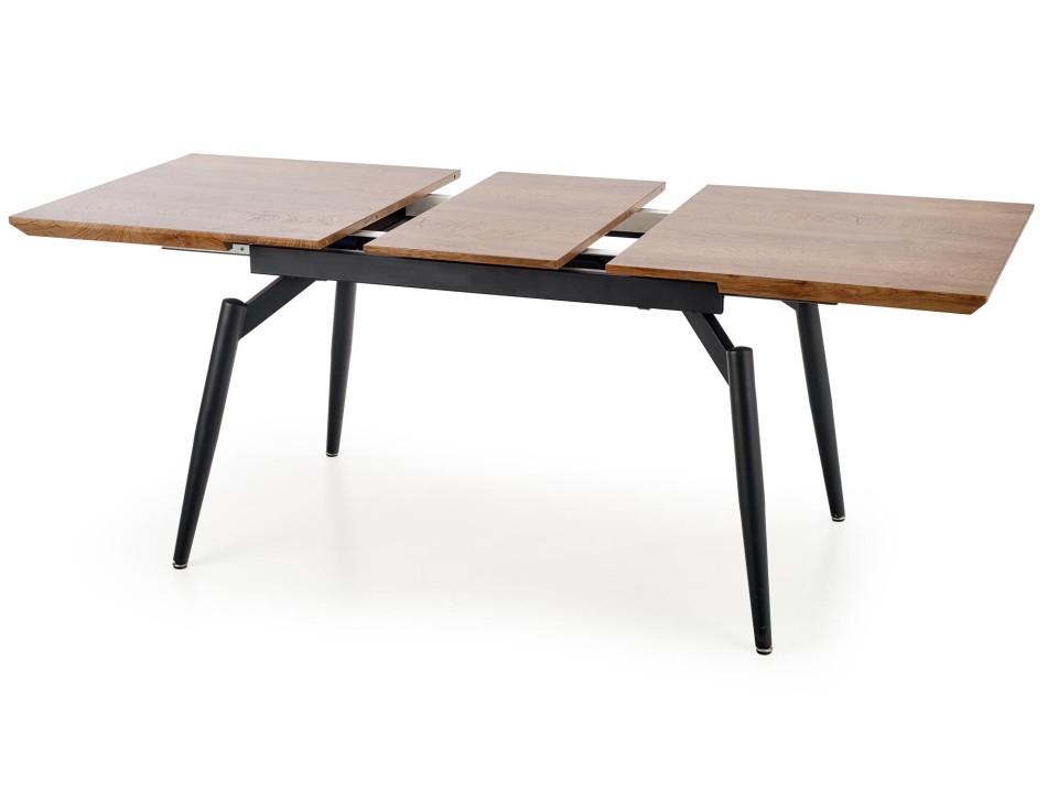 Stół CAMBELL rozkładany, blat - naturalny, nogi - czarny - Halmar