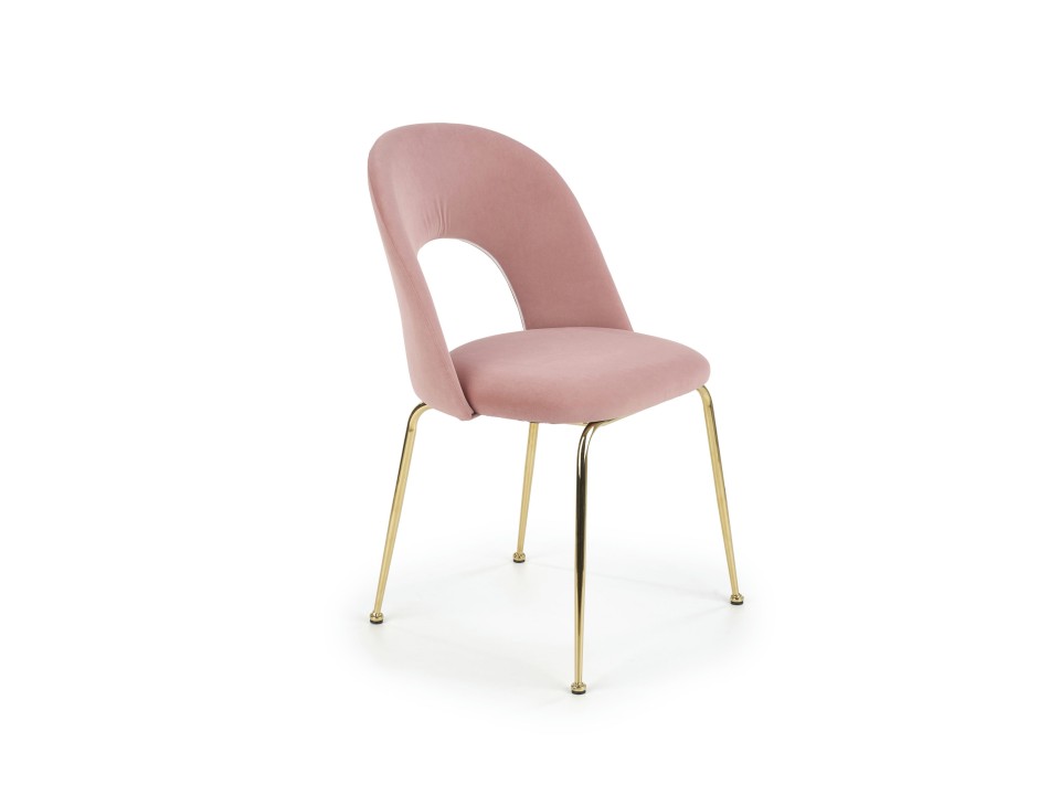 Krzesło K385 jasny różowy / złoty - Halmar
