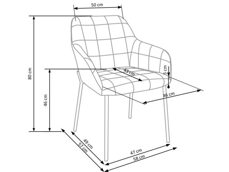 Krzesło K305 czarny / ciemny zielony - Halmar