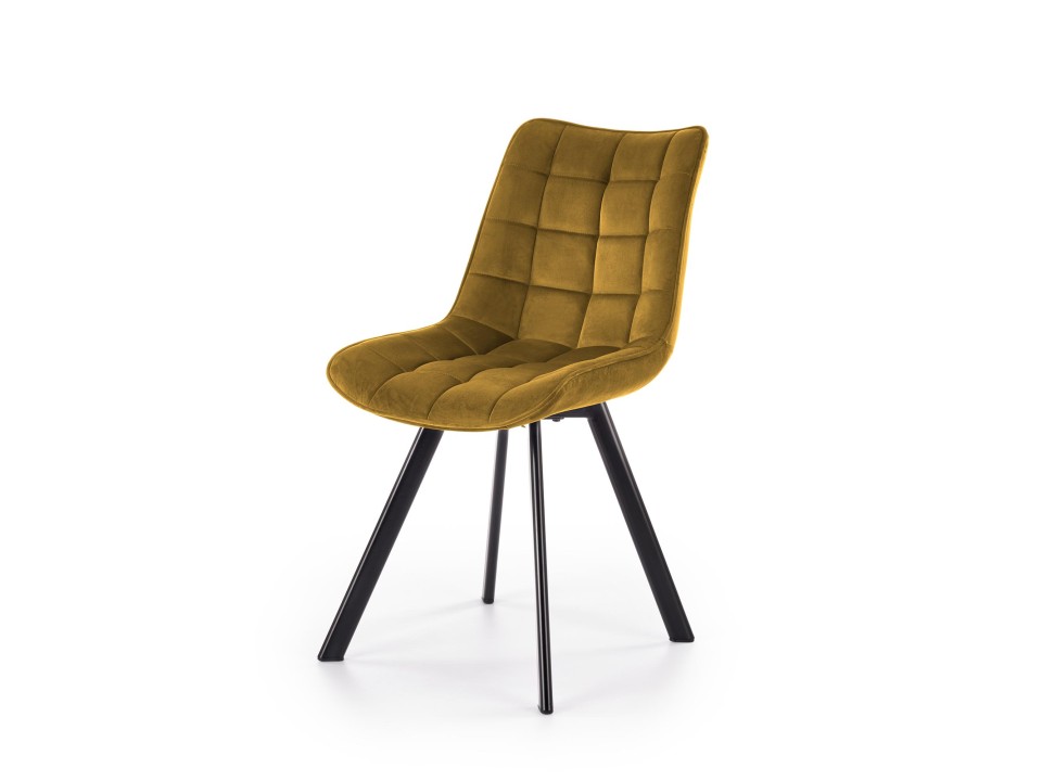 Krzesło K332 nogi - czarne, siedzisko - musztardowy - Halmar