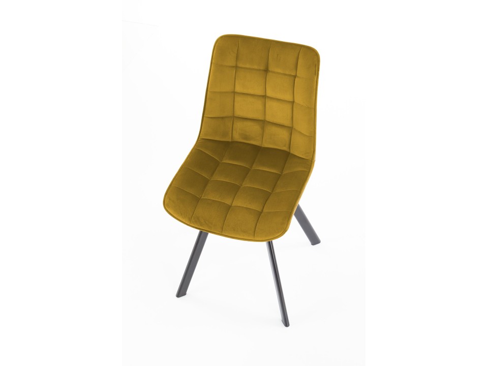 Krzesło K332 nogi - czarne, siedzisko - musztardowy - Halmar