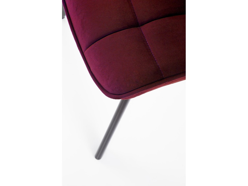 Krzesło K332 nogi - czarne, siedzisko - bordowy - Halmar