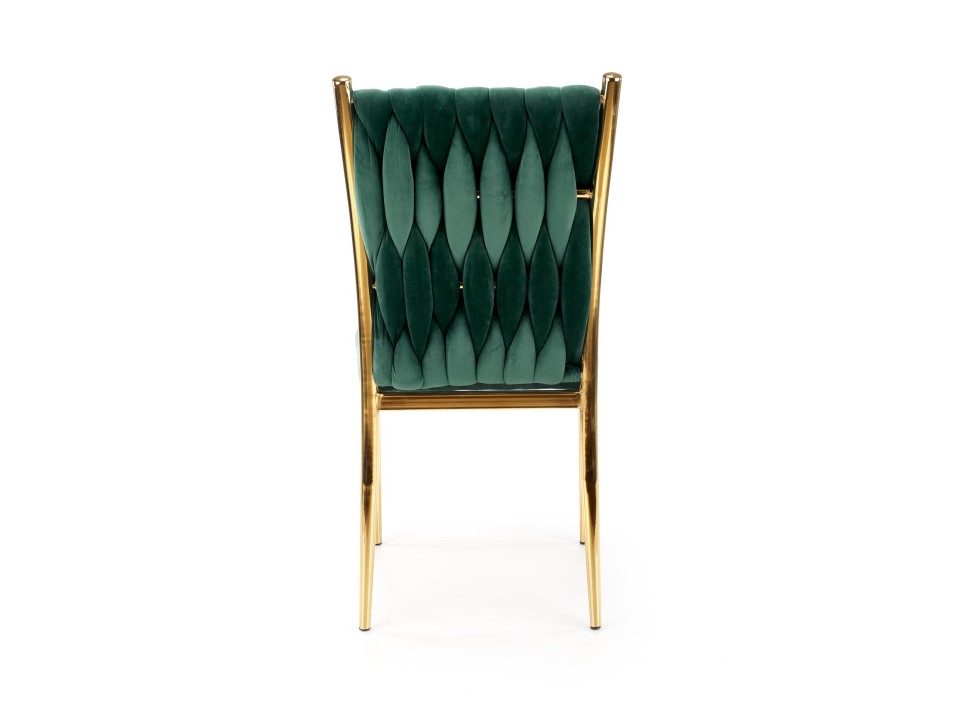 Krzesło K436 ciemny zielony/złoty - Halmar