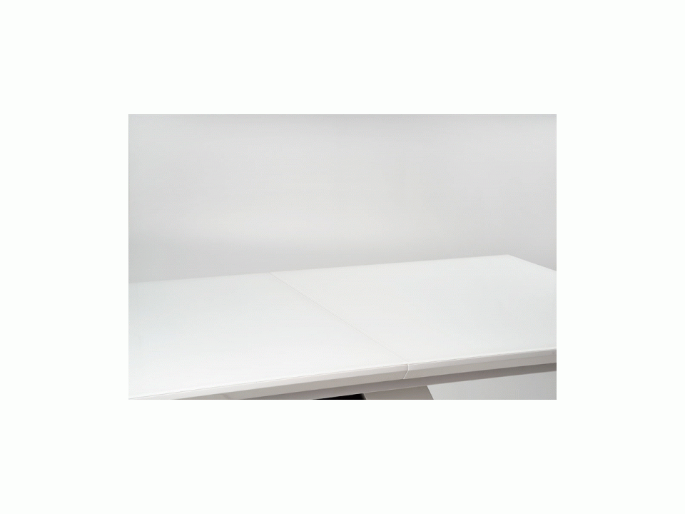 Stół MORTIS rozkładany blat - biały, noga - biały / ciemny popiel - Halmar