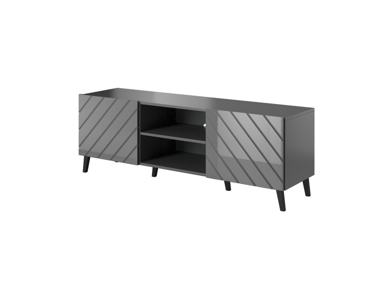 Rtv ABETO szafka 150 grafit mat/ grafit połysk - Halmar