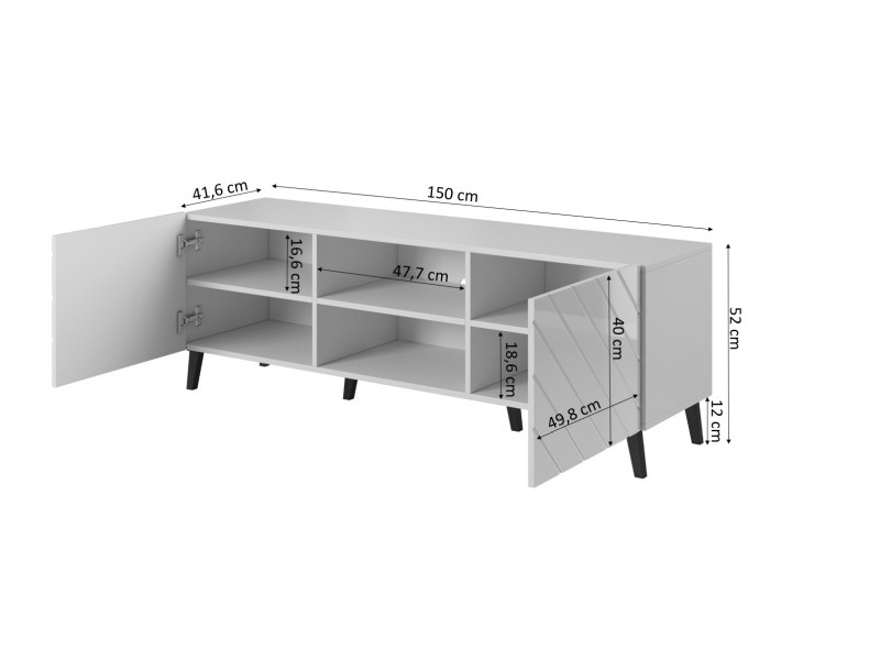 Rtv ABETO szafka 150 grafit mat/ grafit połysk - Halmar