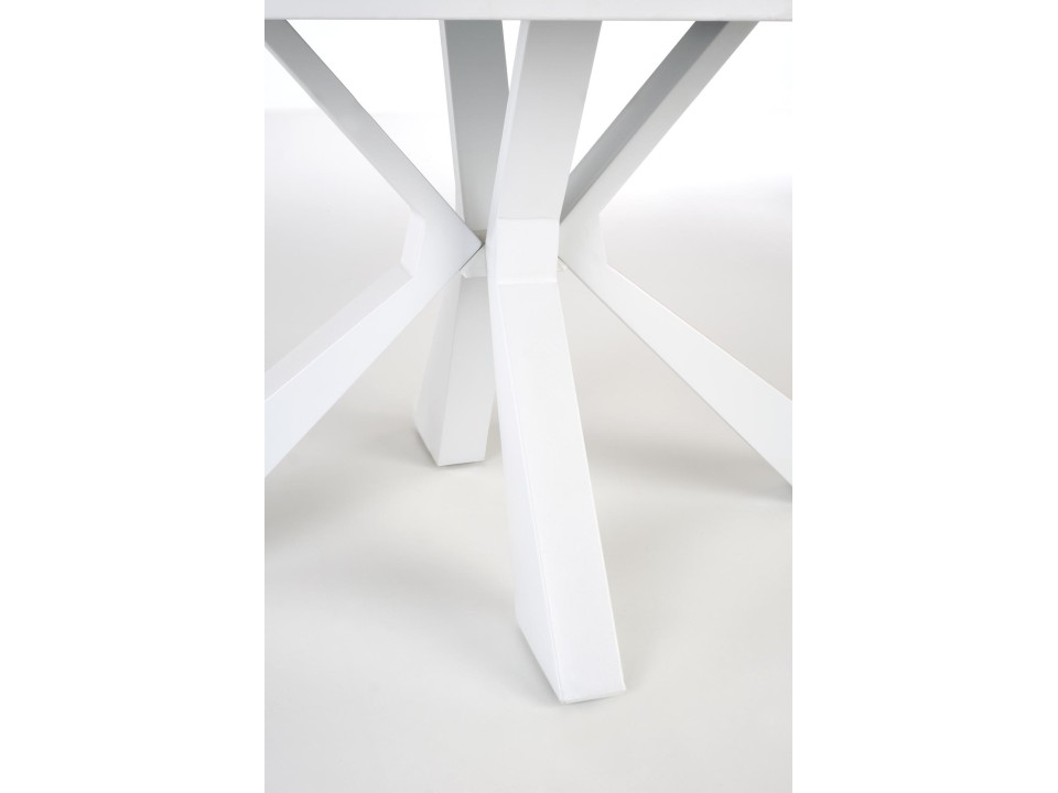 Stół VIVALDI rozkładany blat - biały marmur, nogi - biały - Halmar