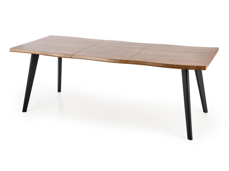 Stół DICKSON rozkładany 120-180/80 cm, blat - naturalny, nogi - czarny - Halmar