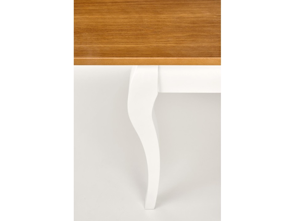 Stół WINDSOR rozkładany 160-240x90x76 cm kolor ciemny dąb/biały - Halmar
