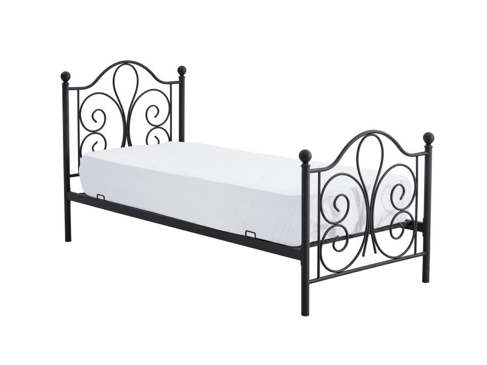 Łóżko PANAMA 90 cm metalowe czarny - Halmar