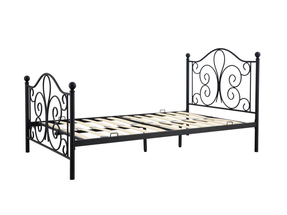 Łóżko PANAMA 120 cm metalowe czarny - Halmar