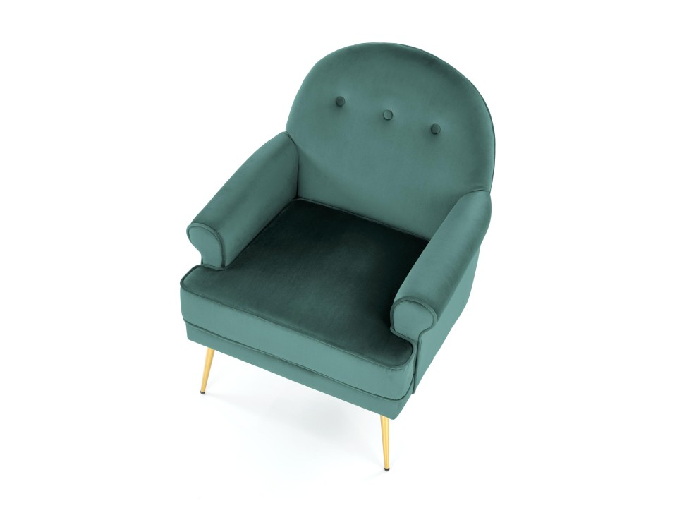 Fotel SANTI wypoczynkowy ciemny zielony / złoty - Halmar