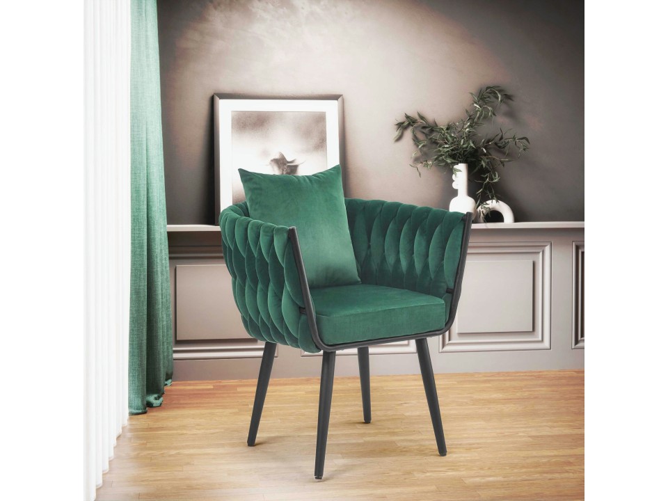 Fotel AVATAR 2 wypoczynkowy ciemny zielony/ czarny - Halmar