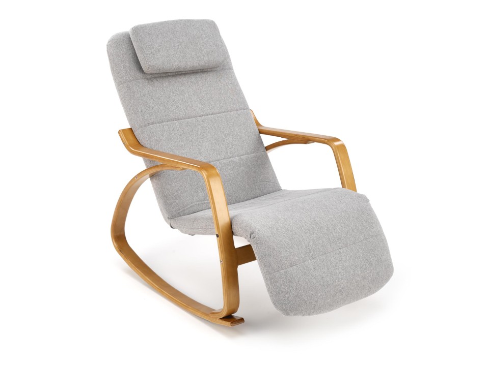 Fotel PRIME wypoczynkowy z funkcją kołyski popielaty - Halmar