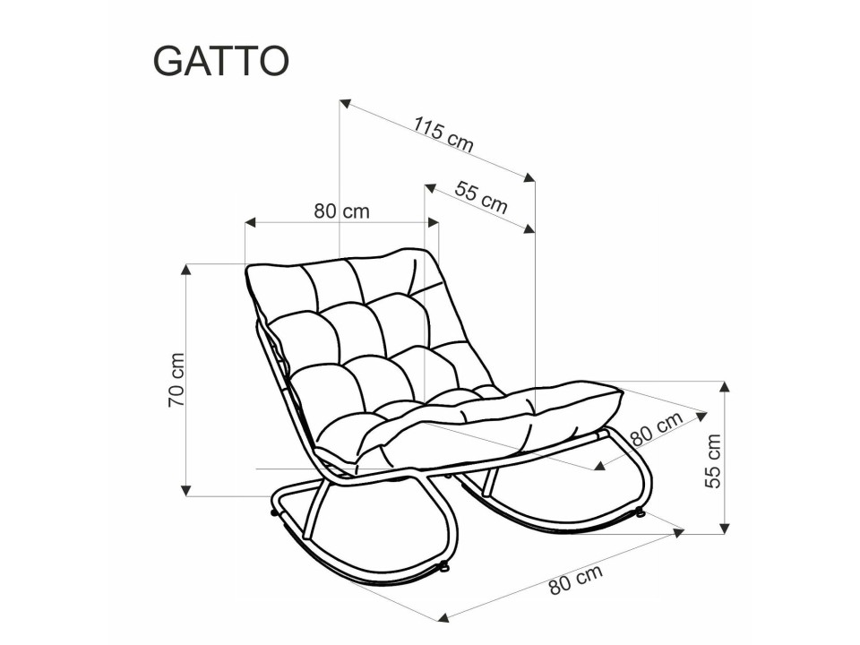 Fotel GATTO wypoczynkowy popiel - Halmar