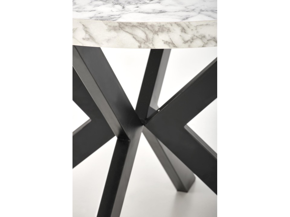 Stół PERONI rozkładany biały marmur - czarny - Halmar