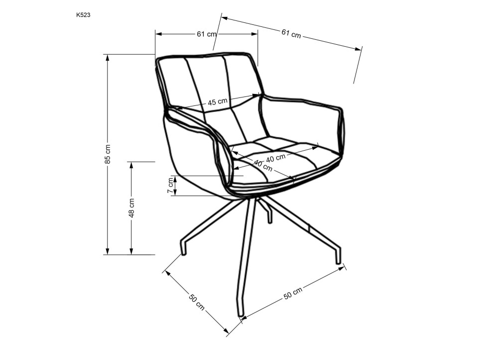 Krzesło K523 popielaty / ciemny popiel - Halmar