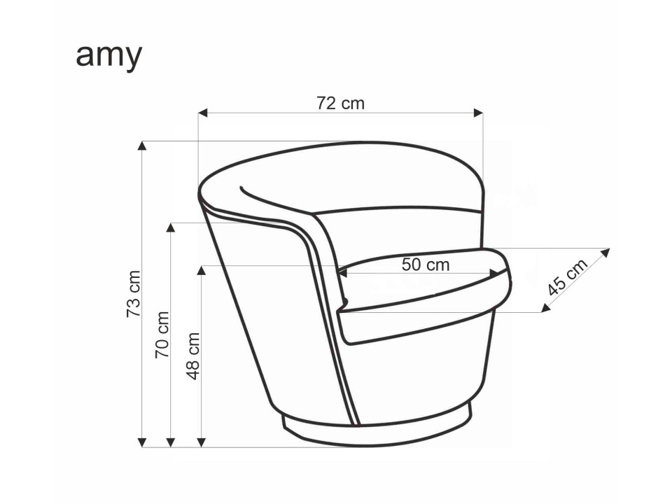 Fotel AMY wypoczynkowy, kremowy / orzechowy - Halmar