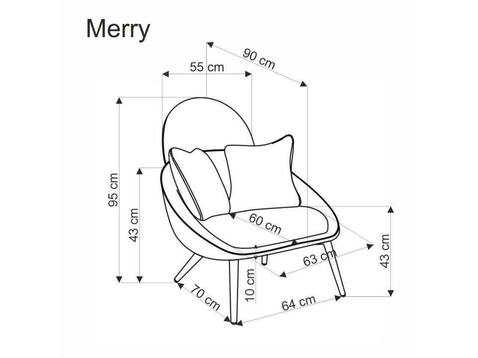 Fotel MERRY wypoczynkowy, popielaty - Halmar