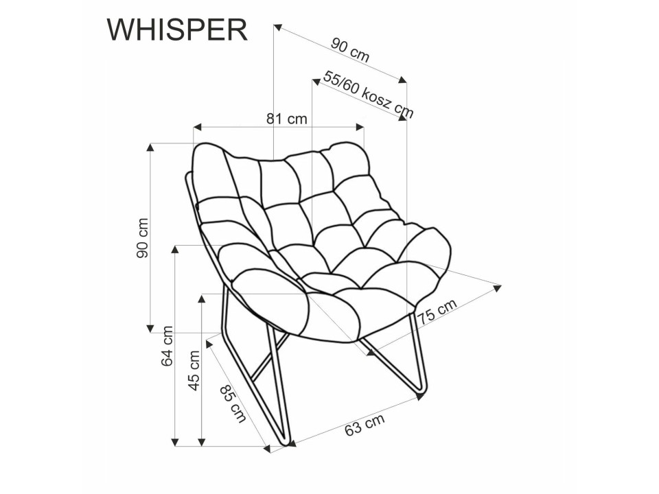 Fotel WHISPER wypoczynkowy, czarny / naturalny - Halmar