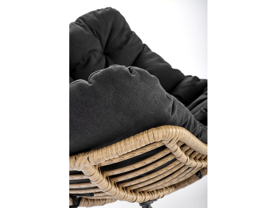 Fotel WHISPER wypoczynkowy, czarny / naturalny - Halmar