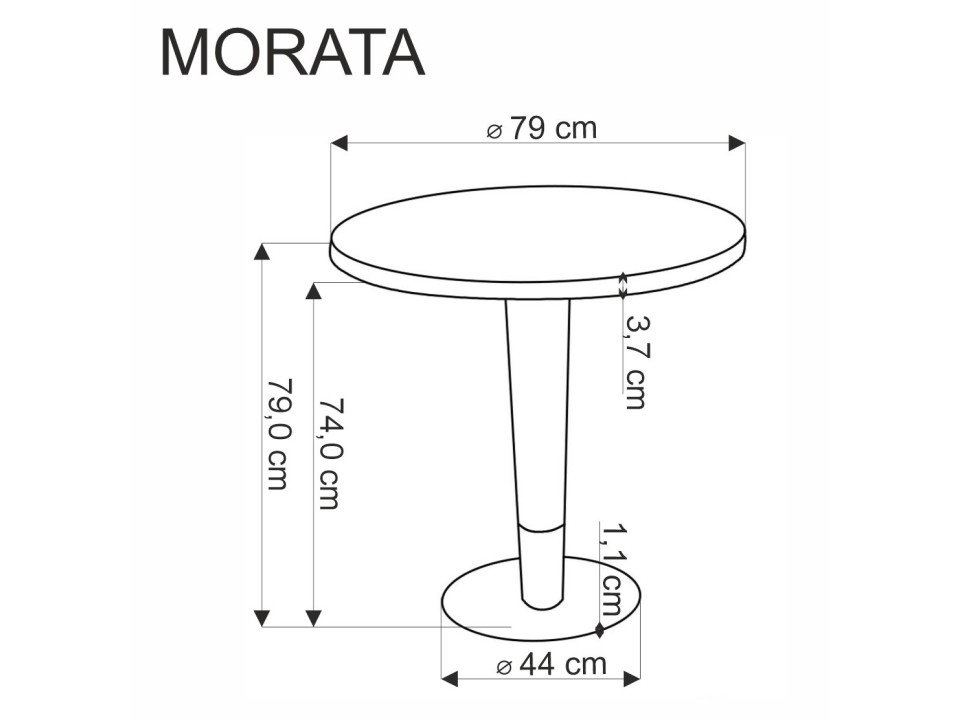 Stół MORATA okrągły, biały marmur / czarny / złoty - Halmar